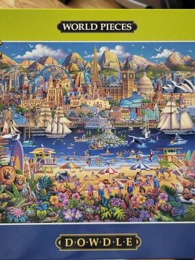 World Pieces Dowdle Colorful Beach & City Puzzle Art